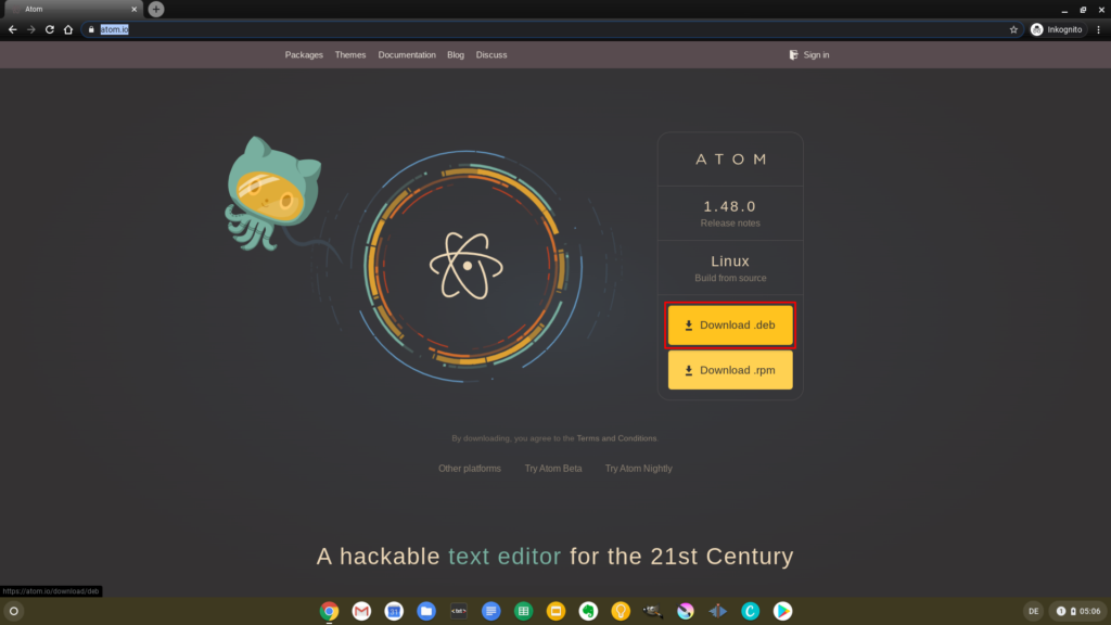 Atom herunterladen | Bild: My Apps unleashed DE