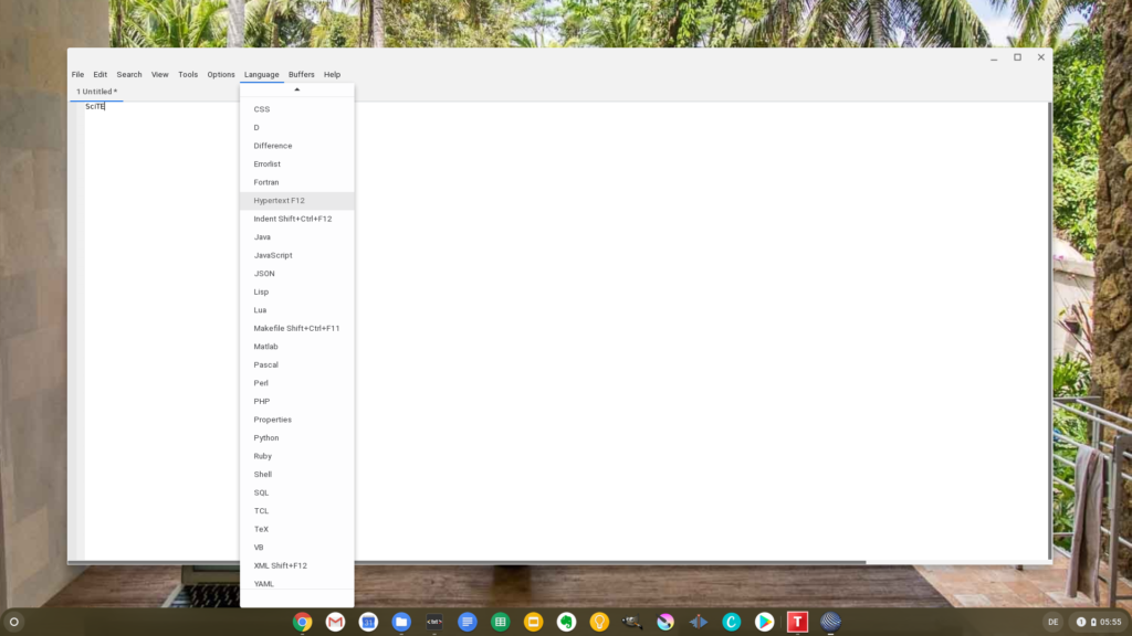 SciTE mit Syntax-Highlighting im Linux-Modus unter ChromeOS | Bild: My Apps unleashed DE