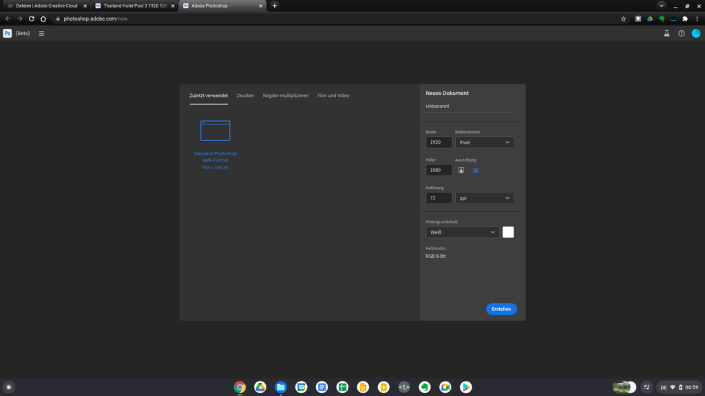 Photoshop im Web unter Chrome OS verwenden | Bild: My Apps unleashed DE